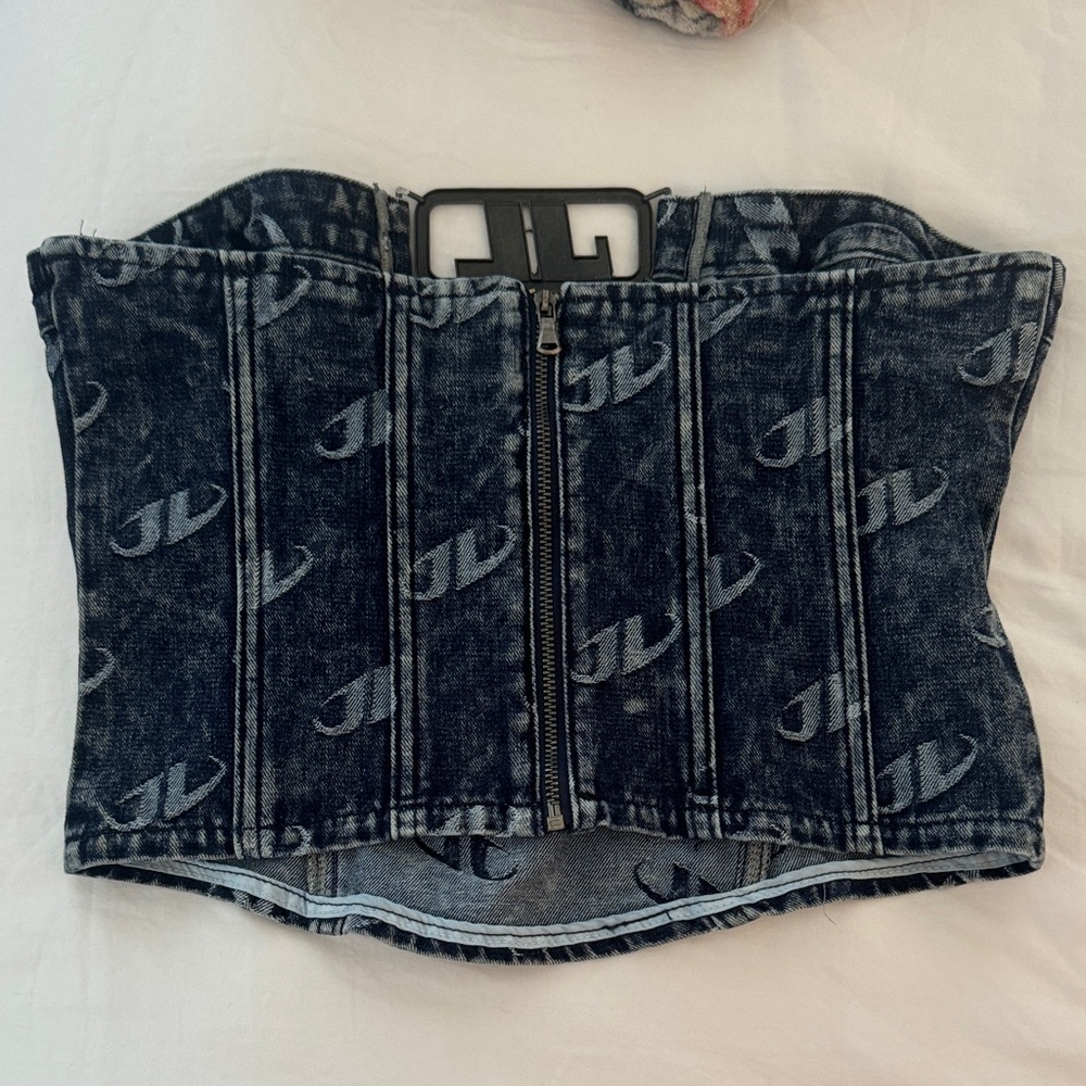 Jaded London Denim Corset Top - Picture 2 of 3